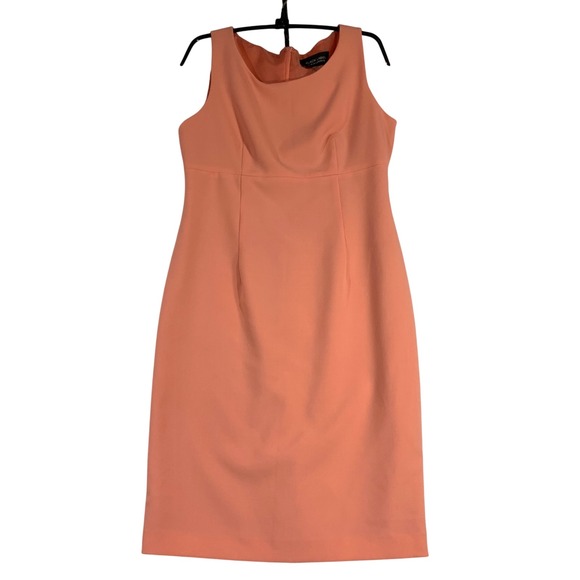 Black Label by Evan Picone Dress Sleeveless Career Coral Orange Size 6 Sheath - Picture 1 of 7